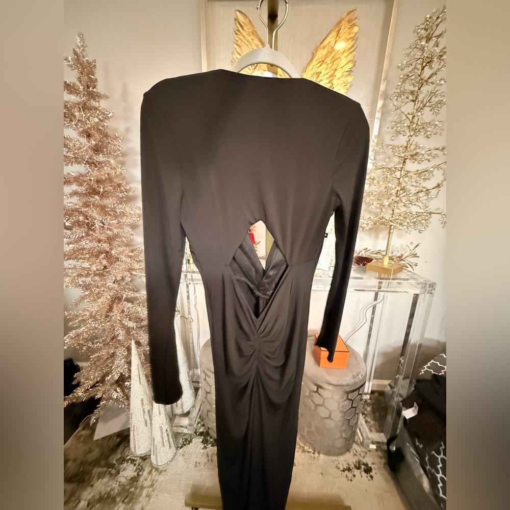 Katie May Black Jersey Cutout Maxi Dress NWT Size: L - Picture 9 of 9